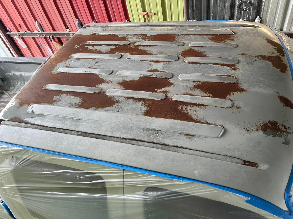 Rust on a panel before repair